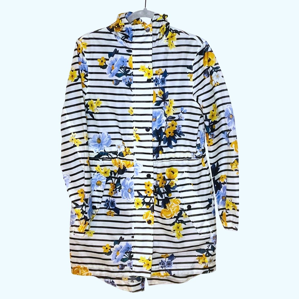 JOULES Right as rain raincoat packable Go Lightly waterproof stripe‎ floral 2